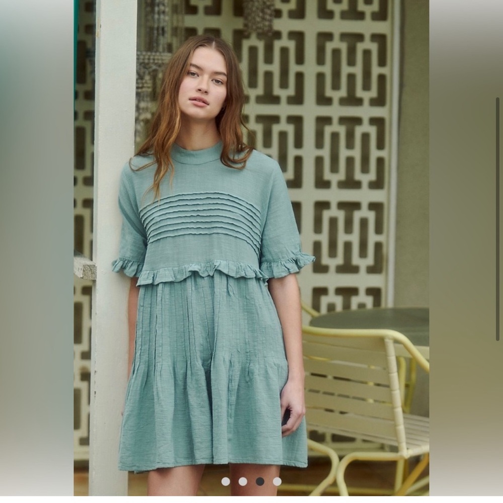 Free People Quiet Solitude Green Mini Dress XS